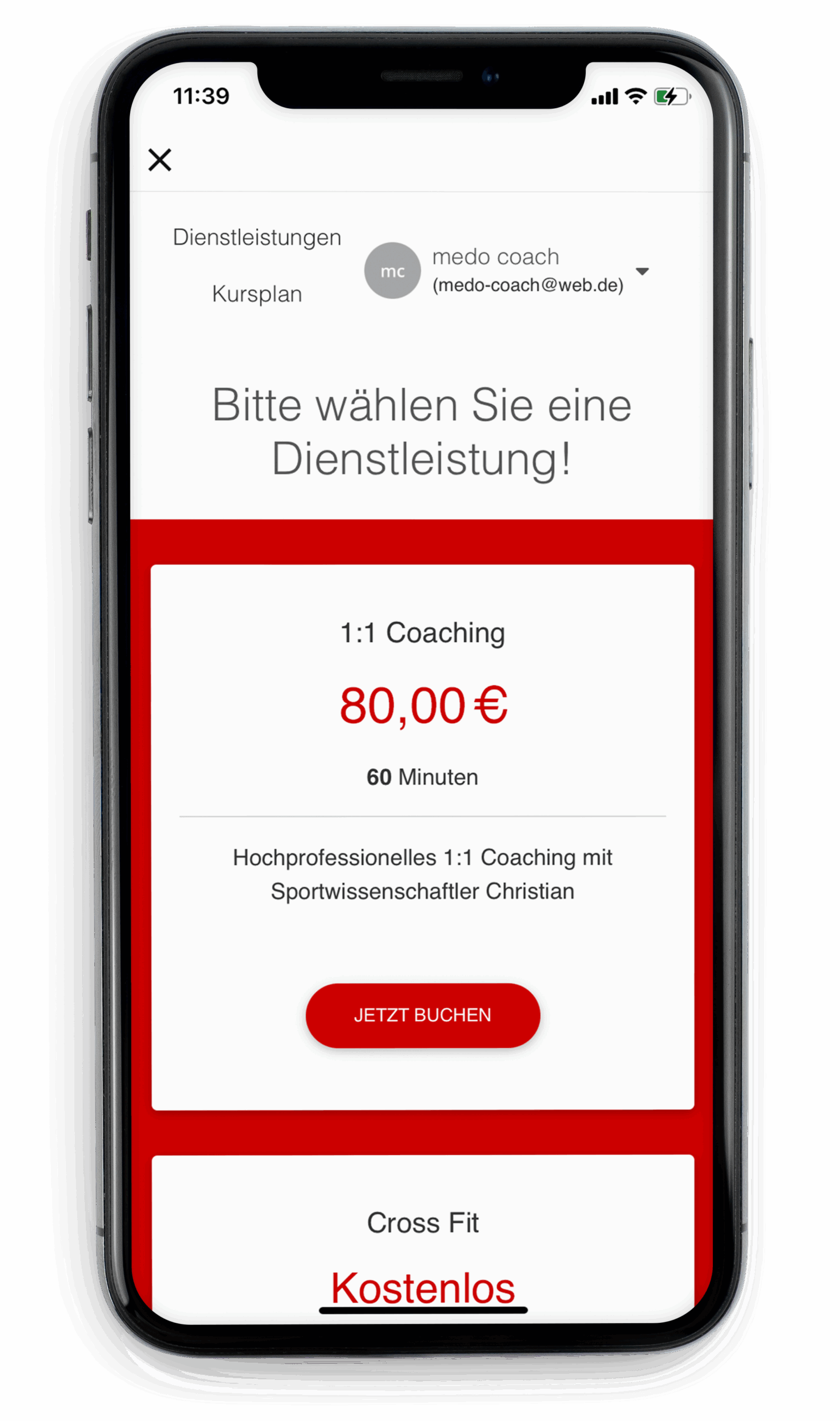 Terminbuchung via medo.coach App