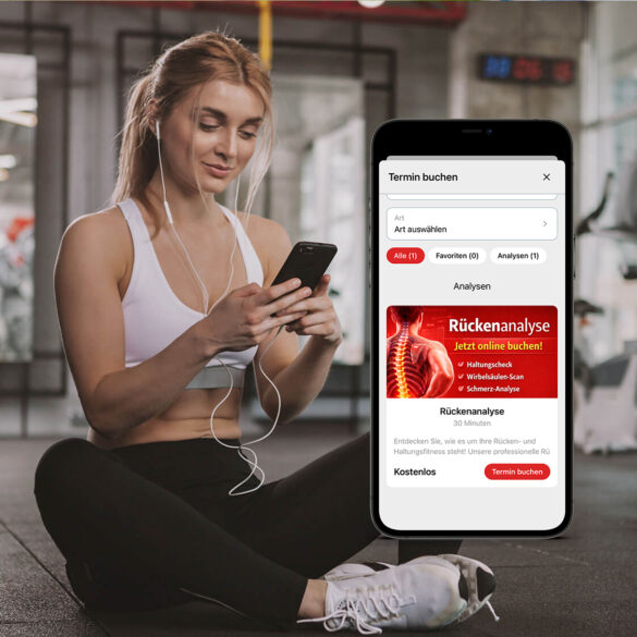 Frau nutzt Studio-App