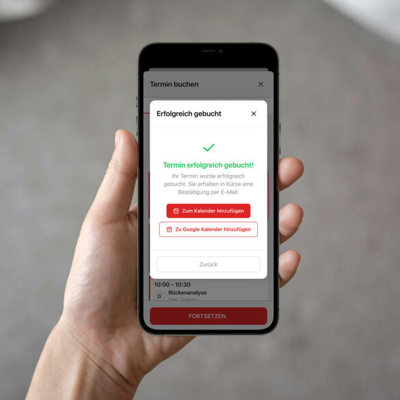 Terminbuchung in der medo.coach App