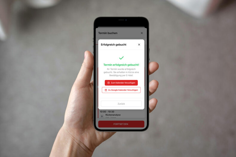 Terminbuchung in der medo.coach App