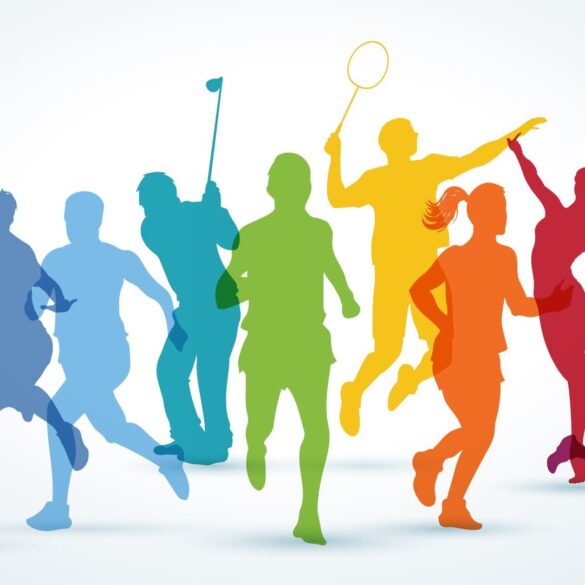 Vereinssoftware mit SEPA-Beitragseinzug – Sportler-Silhouetten als Symbol für Vereinsmitglieder